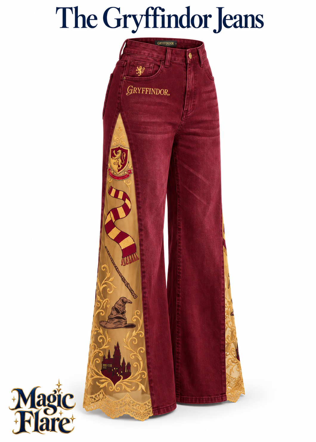 MagicFlare Lace-Slit Jeans