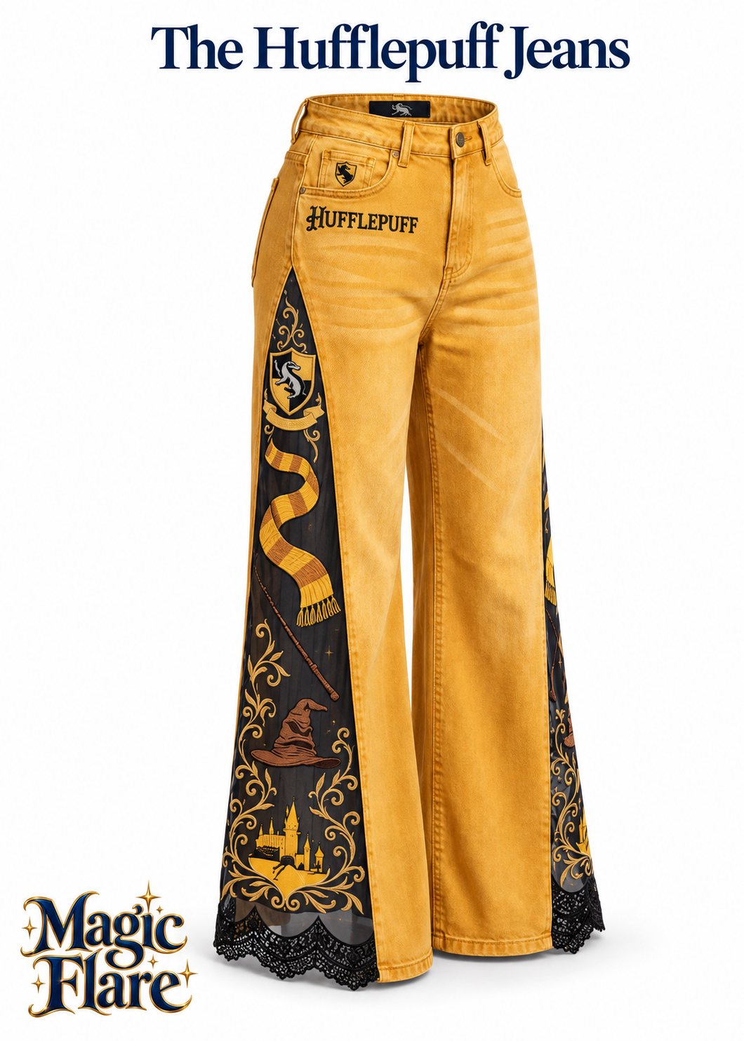 MagicFlare Lace-Slit Jeans