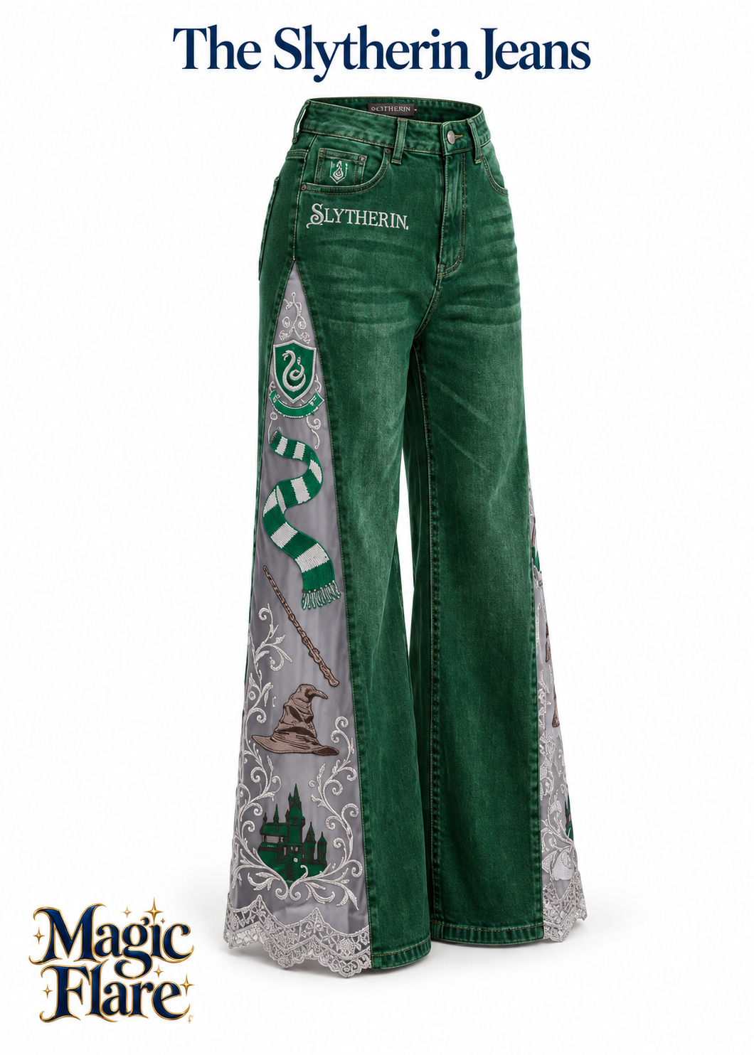 MagicFlare Lace-Slit Jeans